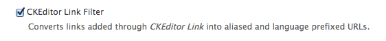 Drupal CKEditor Link filter in Text Format configuration