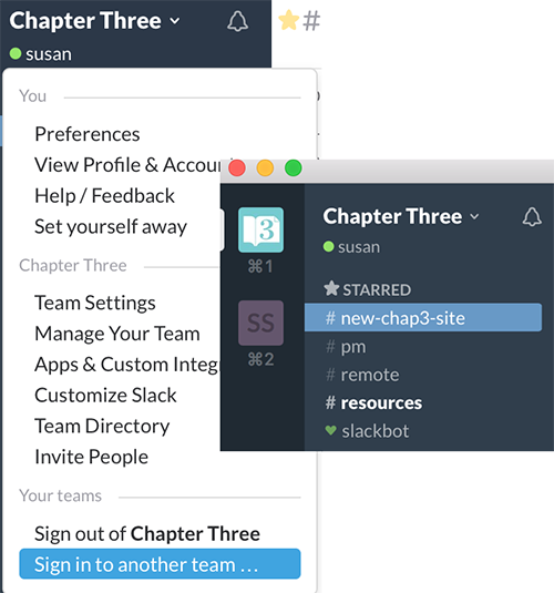 using slack with multiple accounts